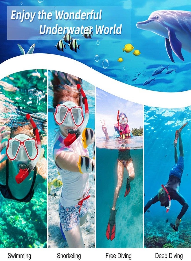 Matiko Snorkeling Gear for Adults, Snorkel Set Anti-Fog Anti-Leak, Panoramic View Diving Mask & Dry Top Snorkel, Adjustable Snorkel Fins with Travel Bag for Snorkeling Scuba Diving (Blue-1) - Image 4