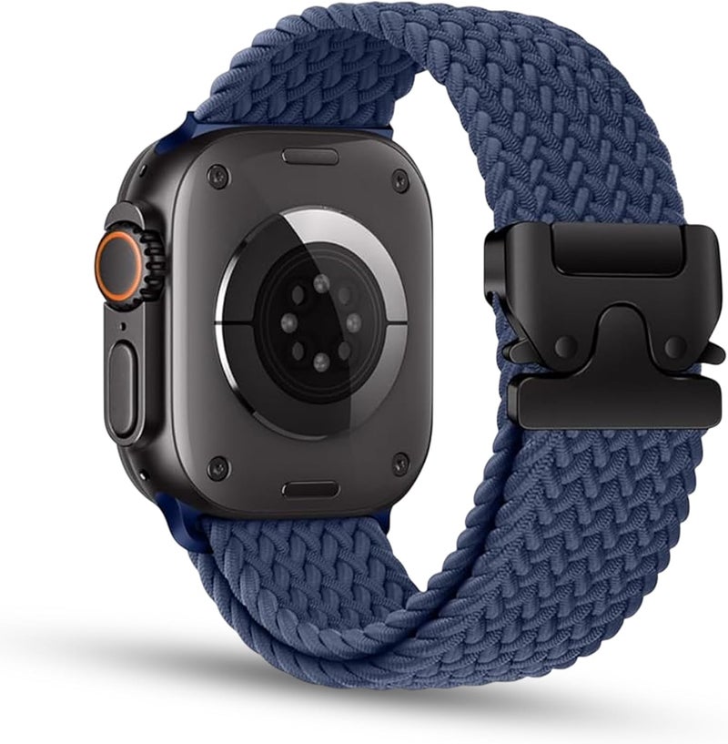 دادو حزام نايلون مضفر من متوافق مع Apple Watch Series 10 | Ultra 2 | 9 | 8 Ultra | 8 | 7 | 6 | SE، حزام نايلون قابل للتنفس مع مشبك مزدوج الأزرار - Image 1