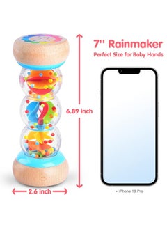 Rainmaker - 7 inch Wooden Rain Stick Montessori Toys for Babies 6-12 Months,Baby Rattle Shaker Sensory Developmental Toy,Raindrops Musical Instrument baby musical toys for 1 year old toddler kids - pzsku/Z189A0DD5CDA1DDA151C7Z/45/_/1729412241/805bdcf4-f45b-4d78-9ae5-ae772e47373f