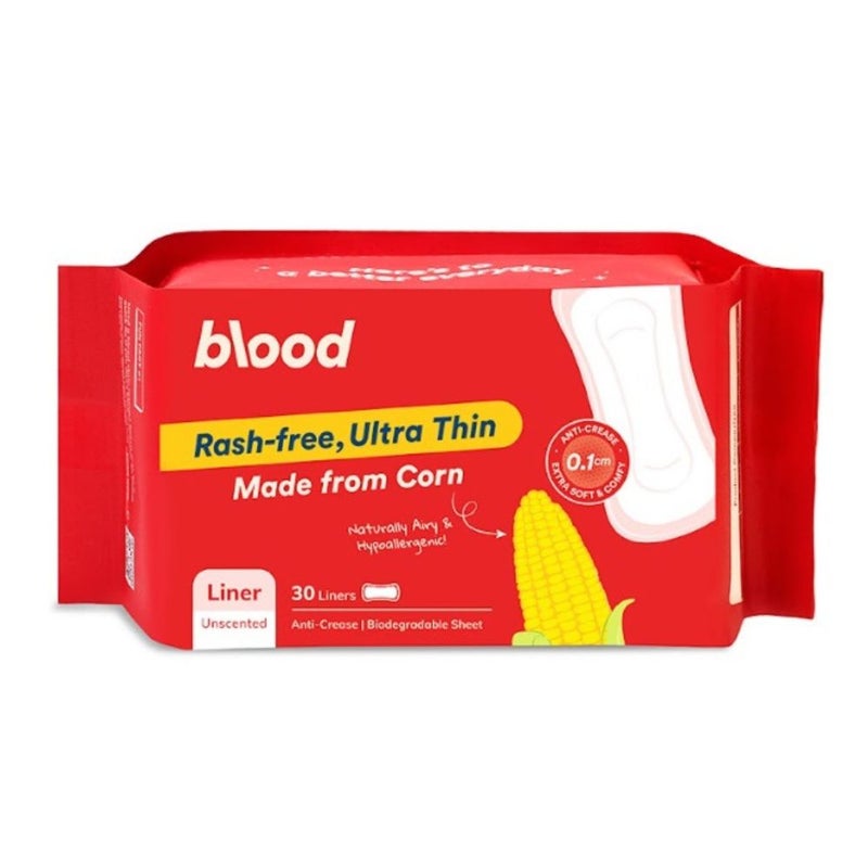 blood Ultra Dry Corn Liners, 33cm, 10 pads - Image 1