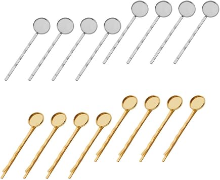 HEALLILY Bobby Hair Pin Hair Clips with 12mm Cabochon Bezel Setting Tray DIY Finding Craft Headwear Mixed Color 40PCS - Image 4