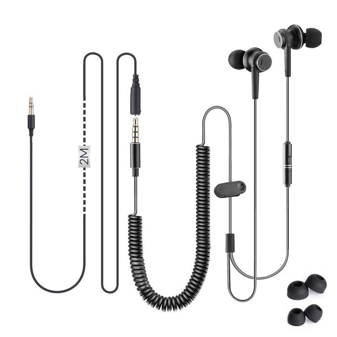 Avantree Long Cord Earbuds For Tv & Pc, 18Ft / 5.5M Extension Cable Earphones With Mic & Extra Long Spring Coil Wire, Metal Stereo In-Ear Wired Bass Headphones For 3.5Mm Audio Output Devices Hf027 - Image 4