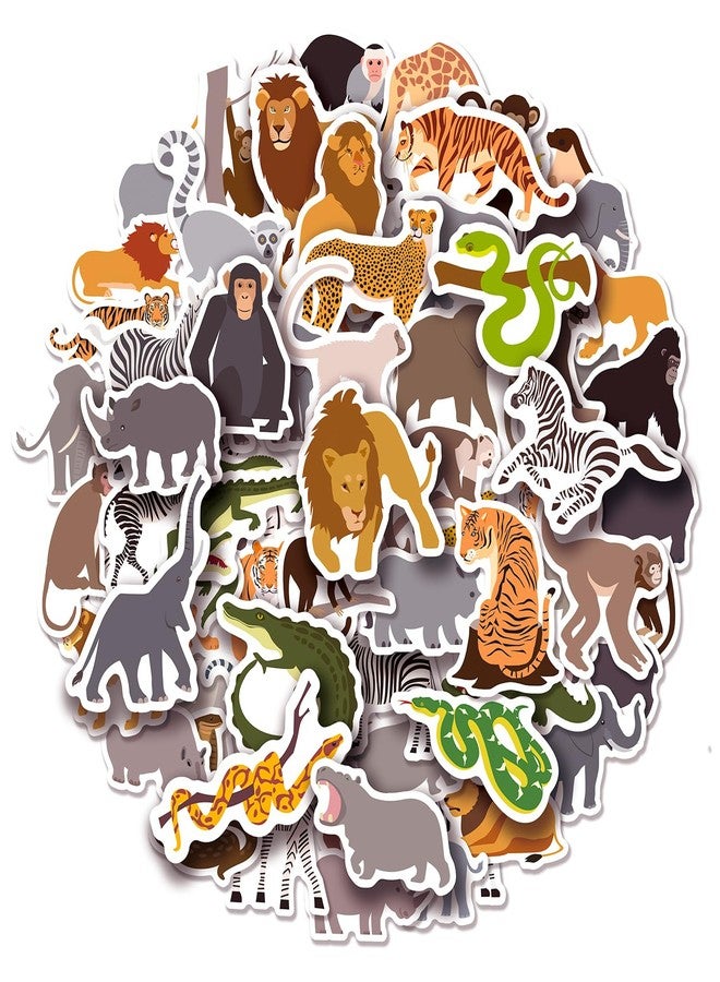 Cleverplay 100 Pack Jungle Safari Zoo Animal Stickers, Jungle Party Favors, Party Decorations - Image 1