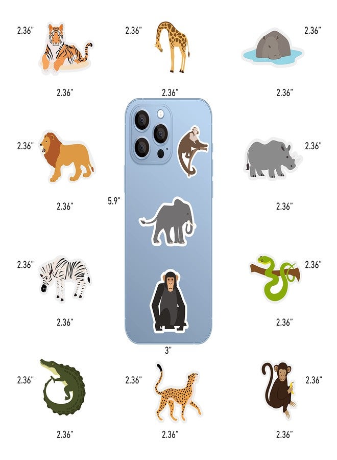 Cleverplay 100 Pack Jungle Safari Zoo Animal Stickers, Jungle Party Favors, Party Decorations - Image 2