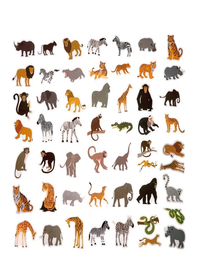 Cleverplay 100 Pack Jungle Safari Zoo Animal Stickers, Jungle Party Favors, Party Decorations - Image 3