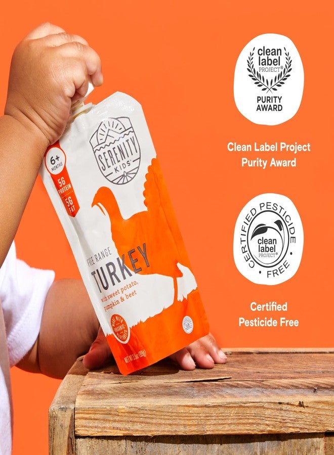 Serenity Kids 6+ Months Baby Food Pouches Puree Made With Ethically Sourced Meats & Organic Veggies | 3.5 Ounce BPA-Free Pouch | Free Range Turkey, Sweet Potato, Pumpkin, Beet | 1 Count - Image 5