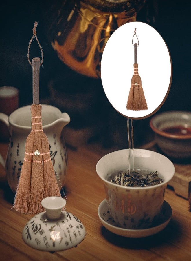 VOSAREA 1pc Handmade Mini Coconut Palm Broom Tea Ceremony Brush - Mini Whisk Broom for Sweeping Indoor Spaces - for Bonsai Care and Delicate Cleaning - Image 5