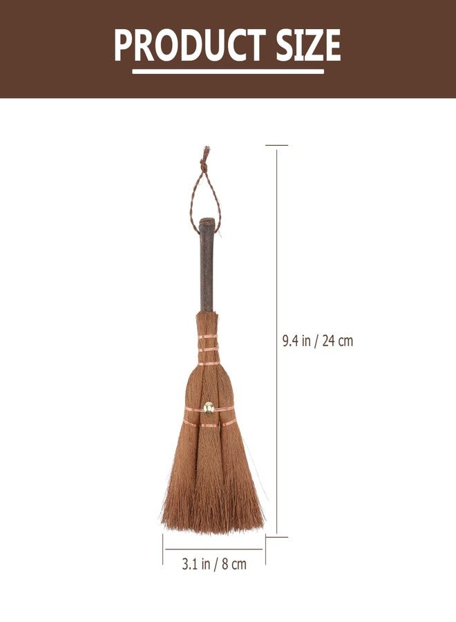VOSAREA 1pc Handmade Mini Coconut Palm Broom Tea Ceremony Brush - Mini Whisk Broom for Sweeping Indoor Spaces - for Bonsai Care and Delicate Cleaning - Image 2
