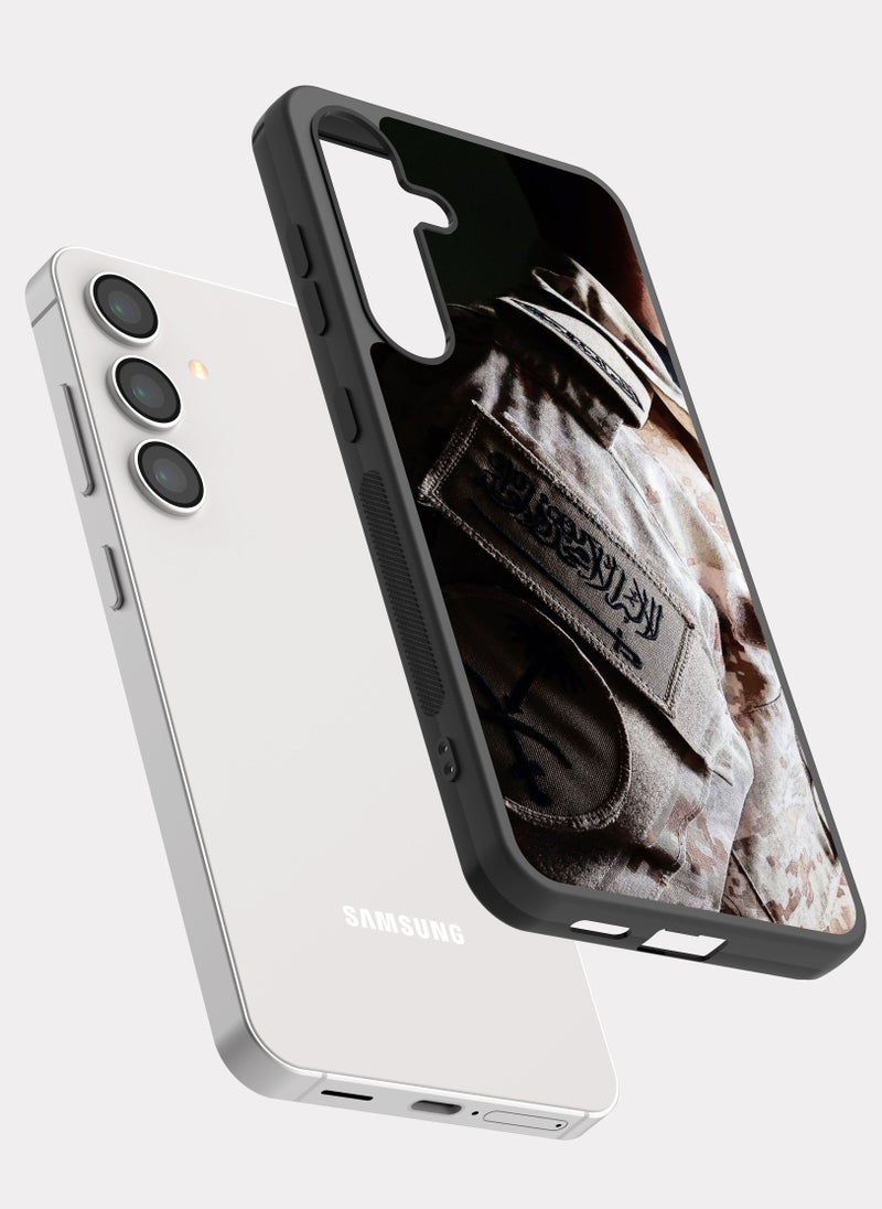 بكسلات كفر سامسونج جالكسي اس 24 جندي سعودي بيج اسود - Image 2