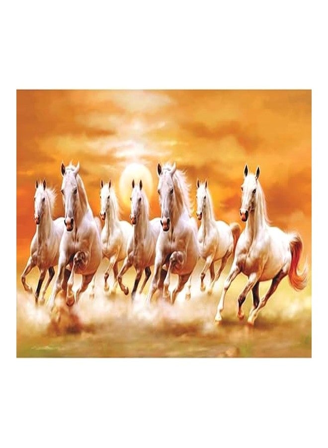 POSTER WALLAH 7 Running Horses Vastu Poster (18x12 Inch) | UV Textured Unframed Wall Painting for Good Luck | Home, Office, Gym & College Wall Decoration - Image 1