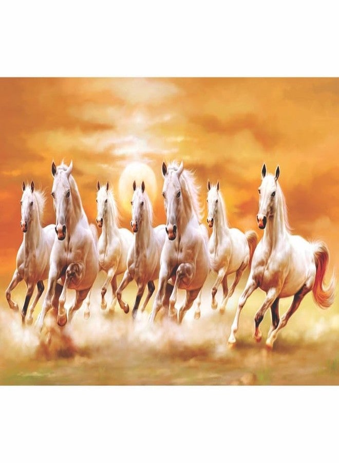 POSTER WALLAH 7 Running Horses Vastu Poster (18x12 Inch) | UV Textured Unframed Wall Painting for Good Luck | Home, Office, Gym & College Wall Decoration - Image 3