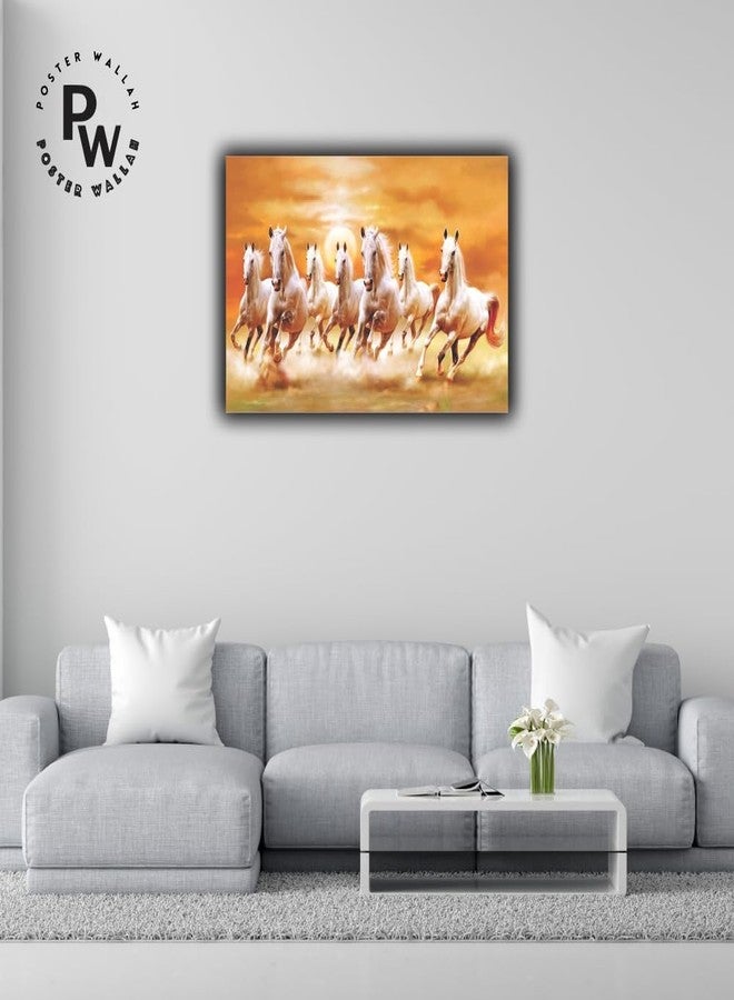 POSTER WALLAH 7 Running Horses Vastu Poster (18x12 Inch) | UV Textured Unframed Wall Painting for Good Luck | Home, Office, Gym & College Wall Decoration - Image 2