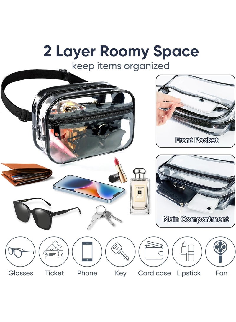 Clear Fanny Pack for Stadium Events - Clear Bag for Women Men | Lightweight Waist Pack for Concerts, Sports Games Day & Travel | Stadium Approved Transparent Bag - Image 4