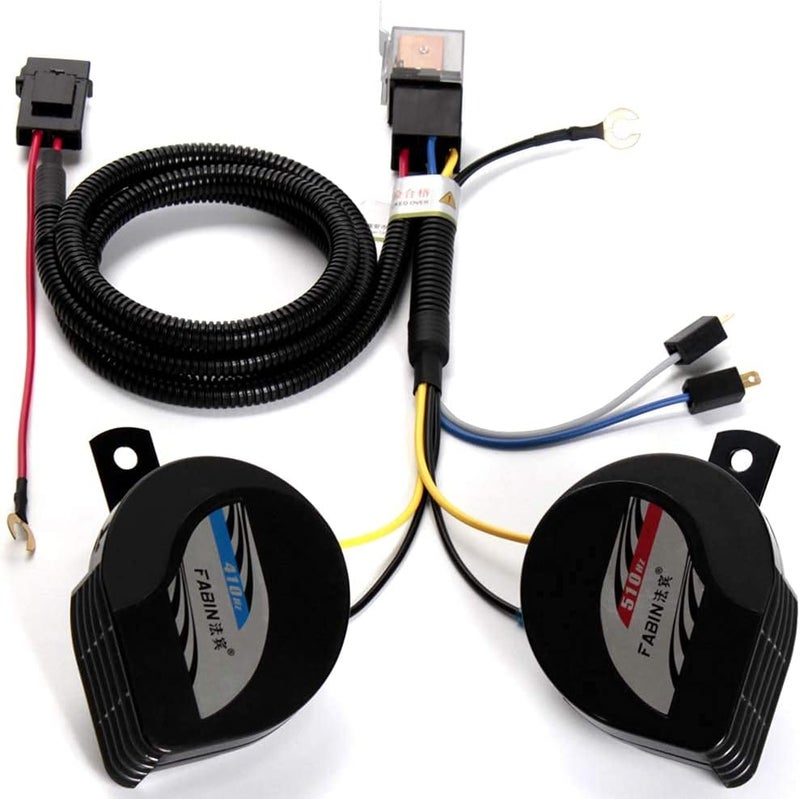 FARBIN Compact Horn 12V Car Horns Loud Dual-Tone Waterproof Auto Horns Electric Snail Horn Kit with Relay Harness Universal for Any 12V Vehicls - Image 3