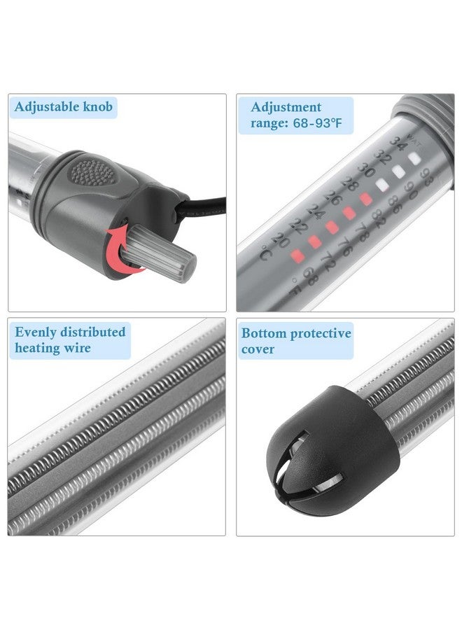 HITOP 50W 100W 300W Adjustable Aquarium Heater, Submersible Fish Tank Heater Thermostat with Suction Cup (300W) - Image 4