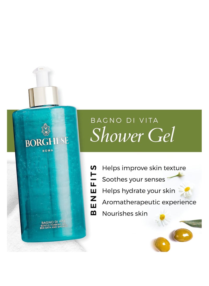 Borghese Borghese Bagno di Vita Gentle Foaming Bath & Shower Gel - Aromatherapy Hydrating Body Wash with Thyme, Chamomile & Sweet Almond Oil For All Skin Types  - Image 3
