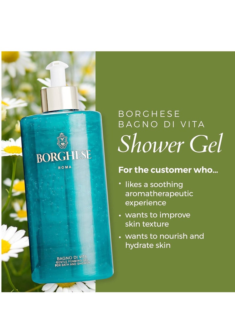 Borghese Borghese Bagno di Vita Gentle Foaming Bath & Shower Gel - Aromatherapy Hydrating Body Wash with Thyme, Chamomile & Sweet Almond Oil For All Skin Types  - Image 4