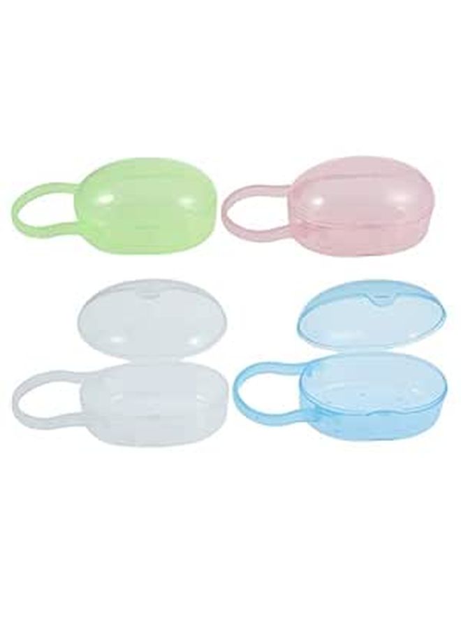 Vaguelly 4 Pack Pacifier Storage Organizer Portable Baby Holder Case Durable Easy Clean