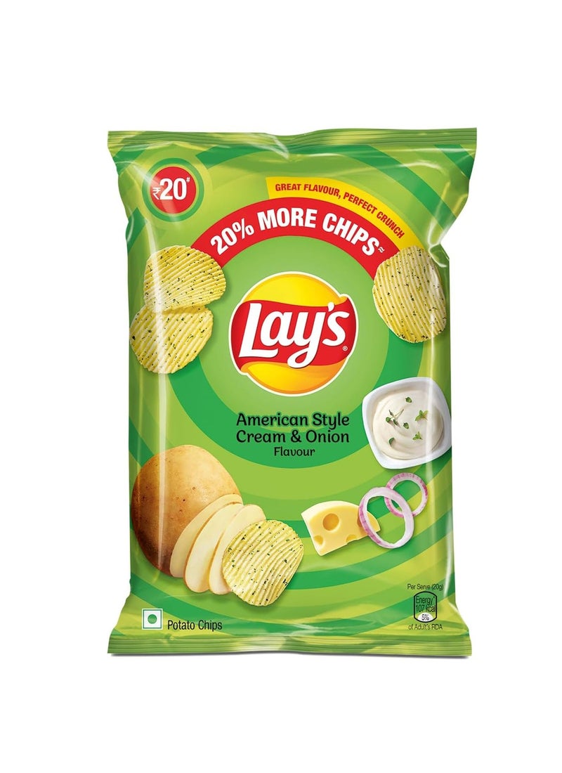 Pepsi Lay's American Style Cream And Onion Flavour 48grams + Pepsi Carbonated Soft Drink Zero Calories And No Sugar Cans 330ml Pack of 6 - Image 2