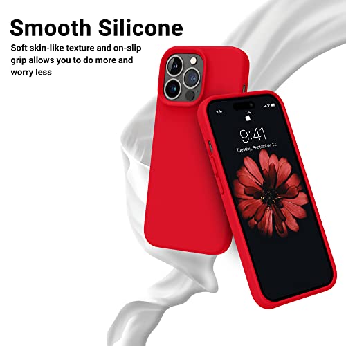 OTOFLY Designed for iPhone 14 Pro Case, Silicone Shockproof Slim Thin Phone Case for iPhone 14 Pro 6.1 inch (Red) - Image 4