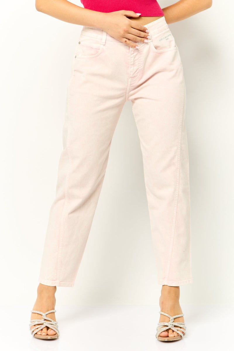 STELLA MCCARTNEY Women Regular Fit Washed Stretchable Denim Jeans, Light Pink  - Image 1