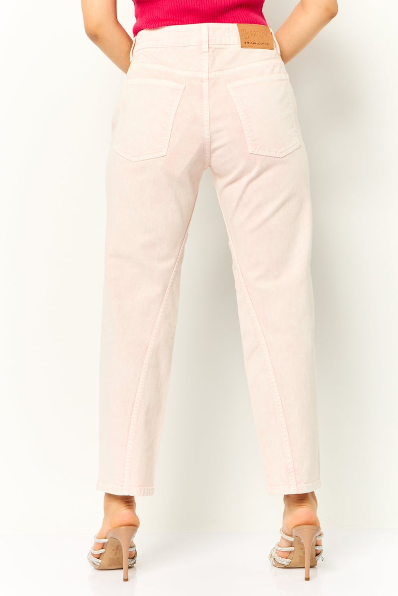 STELLA MCCARTNEY Women Regular Fit Washed Stretchable Denim Jeans, Light Pink  - Image 3