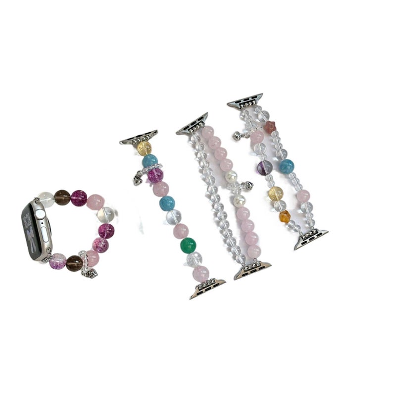 (M 14-15.5) Resin Bracelet Strap Smartwatch Band Compatible with Apple Watch with Adjustable Fit Replacement Strap for Daily Wear - Image 2