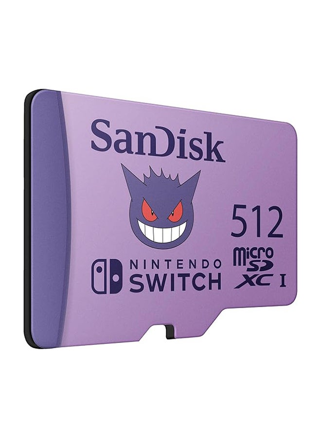 sandisk Pokémon Gengar microSD Card for Nintendo Switch 512GB (Up to 100MB/s read speed, up to 90MB/s write speed, 4K UHD, V30, U3) - Image 1