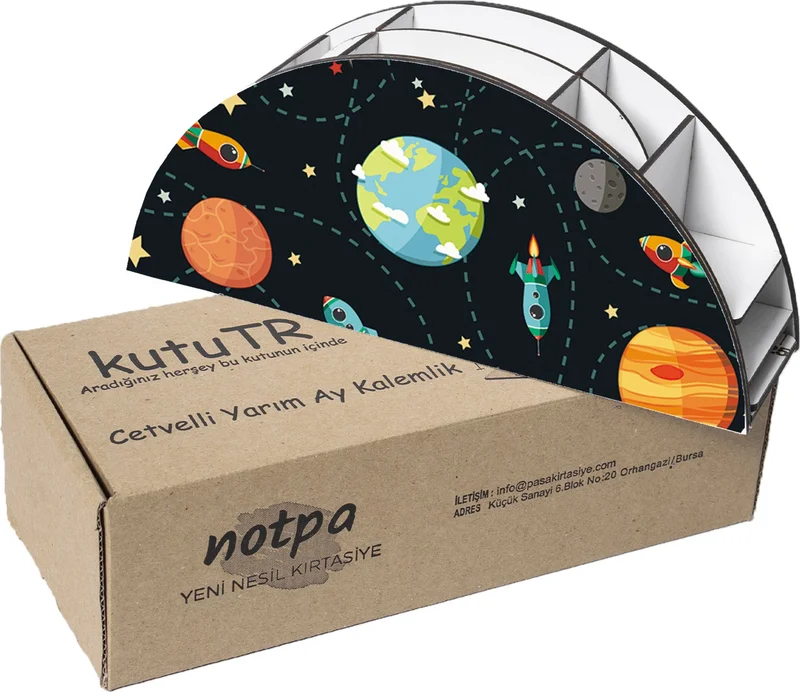 Notpa Wooden Vip Rocket Ruled Desktop Pencil Holder Box Organizer for Kids VIP88