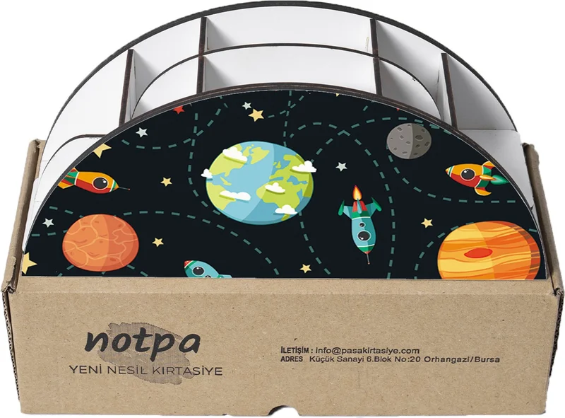 Notpa Wooden Vip Rocket Ruled Desktop Pencil Holder Box Organizer for Kids VIP88