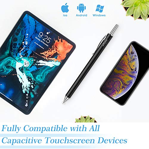 Mixoo Retractable Stylus for Touch Screens - High Sensitivity Universal Stylus Touch Screen Pen with 3 Replaceable Disc Tips for iPad iPhone and All Other Capacitive Tablets & Cell Phones (Black) - Image 4