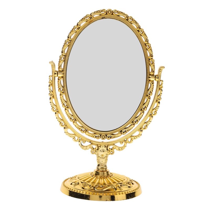 Vintage Tabletop Swivel Makeup Mirror Stand with Adjustable Tilt European Style - Image 2