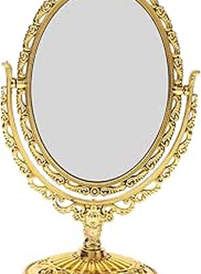 Vintage Tabletop Swivel Makeup Mirror Stand with Adjustable Tilt European Style - Image 1