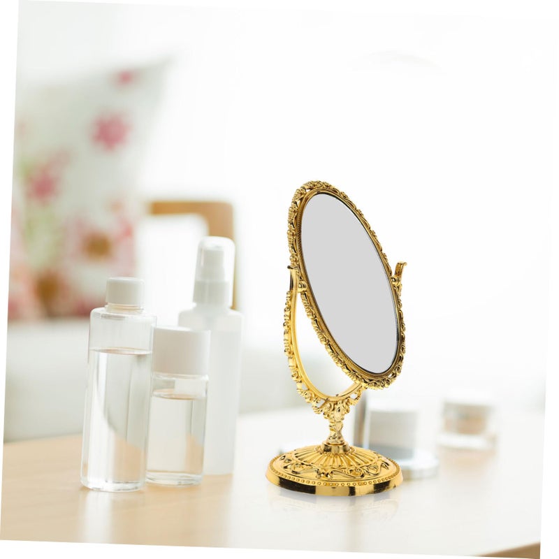 Vintage Tabletop Swivel Makeup Mirror Stand with Adjustable Tilt European Style - Image 4