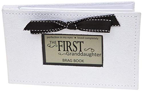 The Grandparent Gift Co The Grandparent Gift Co. Grandparent Gifts 1st Granddaughter Brag Book white faux-suede Hold 32 4x6 image  - Image 1