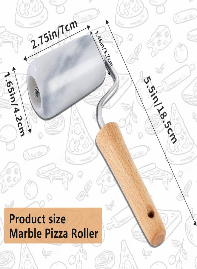 Tianman Small Marble Rolling Pin Pizza Roller, Marble Pastry Roller Non-Stick T-Type, For Cake Baking Tortilla Fudge Pizza Cookies and Other Kitchen Baking Cooking (Type 3 White). - Image 2