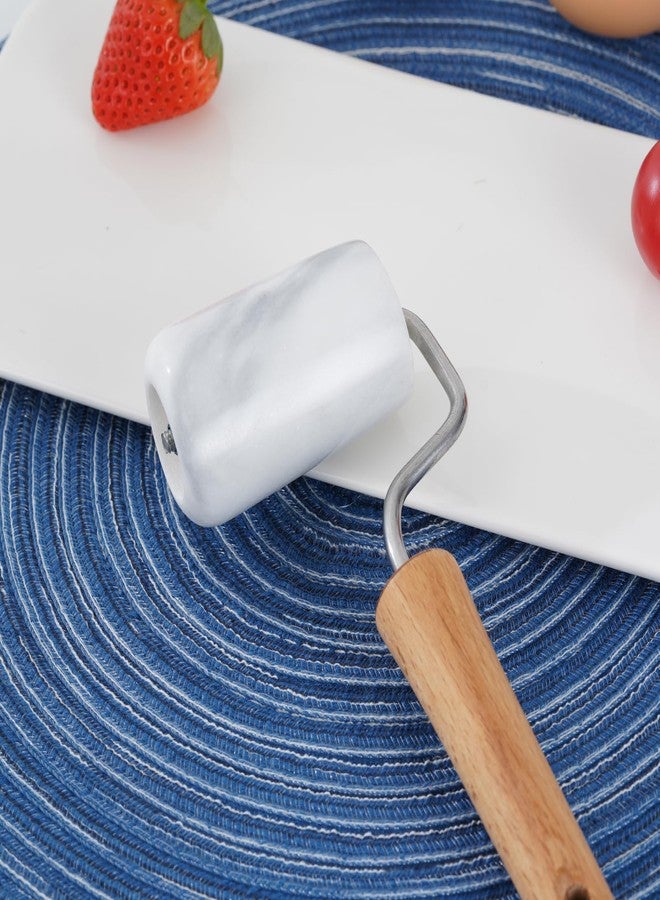 Tianman Small Marble Rolling Pin Pizza Roller, Marble Pastry Roller Non-Stick T-Type, For Cake Baking Tortilla Fudge Pizza Cookies and Other Kitchen Baking Cooking (Type 3 White). - Image 5
