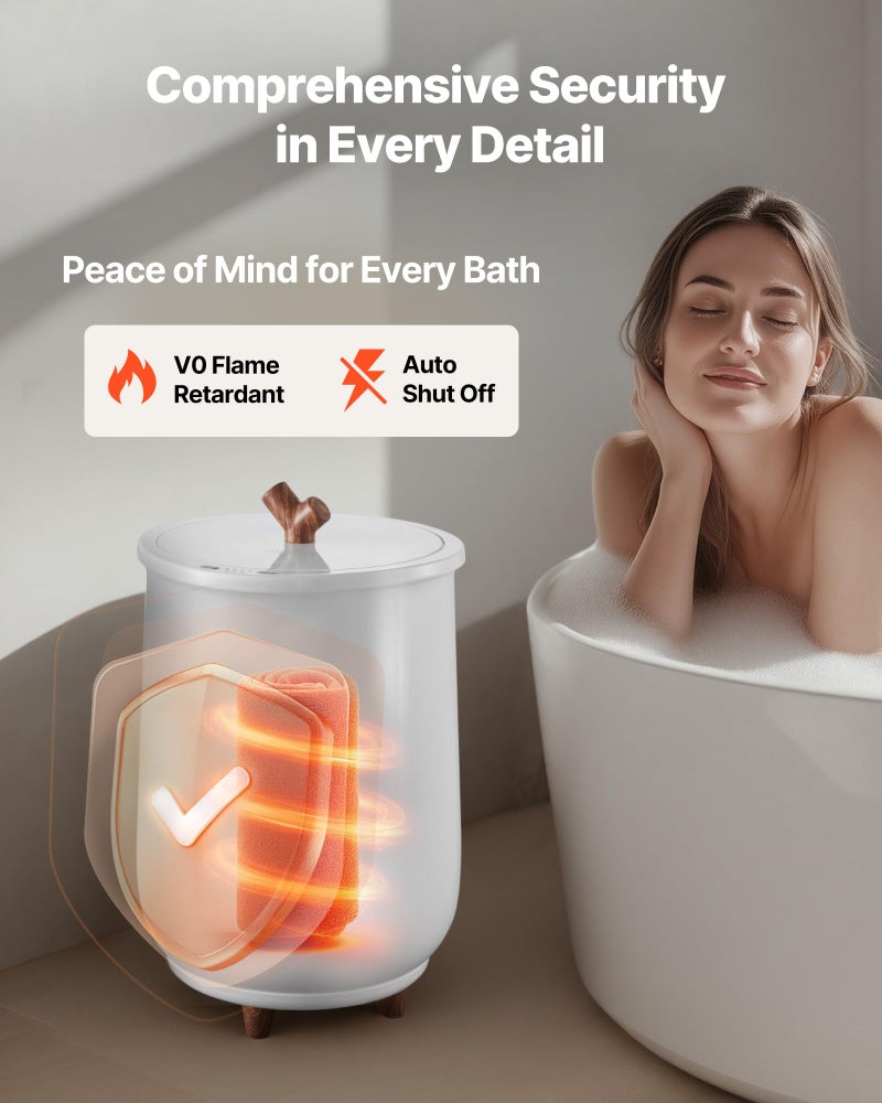 VEVOR Towel Warmers for Bathroom, Towel Warmer Bucket Auto Shut Off for Spa Fits up to 3 Oversized Towels, Blankets, Clothes, Bathrobes, PJ's and More - Image 4