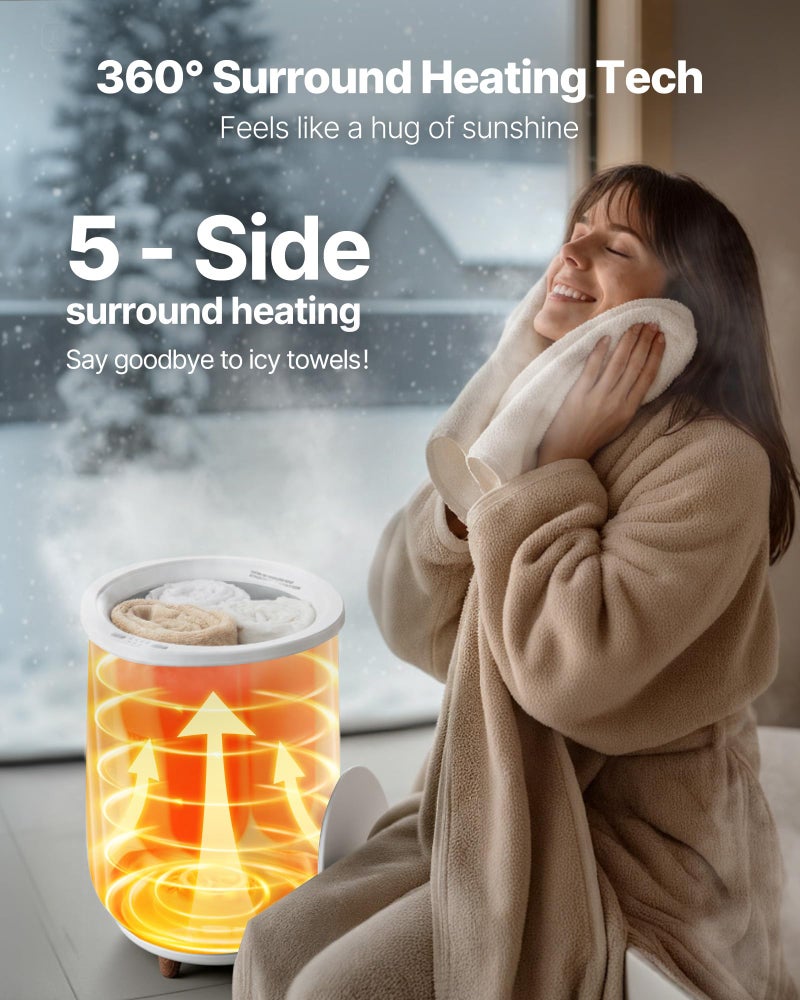 VEVOR Towel Warmers for Bathroom, Towel Warmer Bucket Auto Shut Off for Spa Fits up to 3 Oversized Towels, Blankets, Clothes, Bathrobes, PJ's and More - Image 3