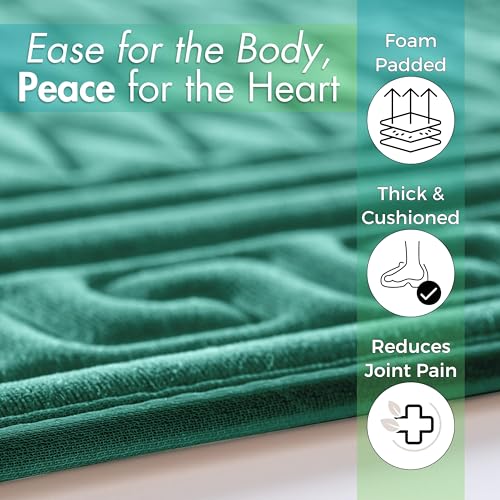Sacred Artisans Padded Prayer Mat Thick with Soft Velvet Foam | Prayer Rug and Meditation Mat for Men Women Home Travel & Gift (Paradise Green) - Image 5