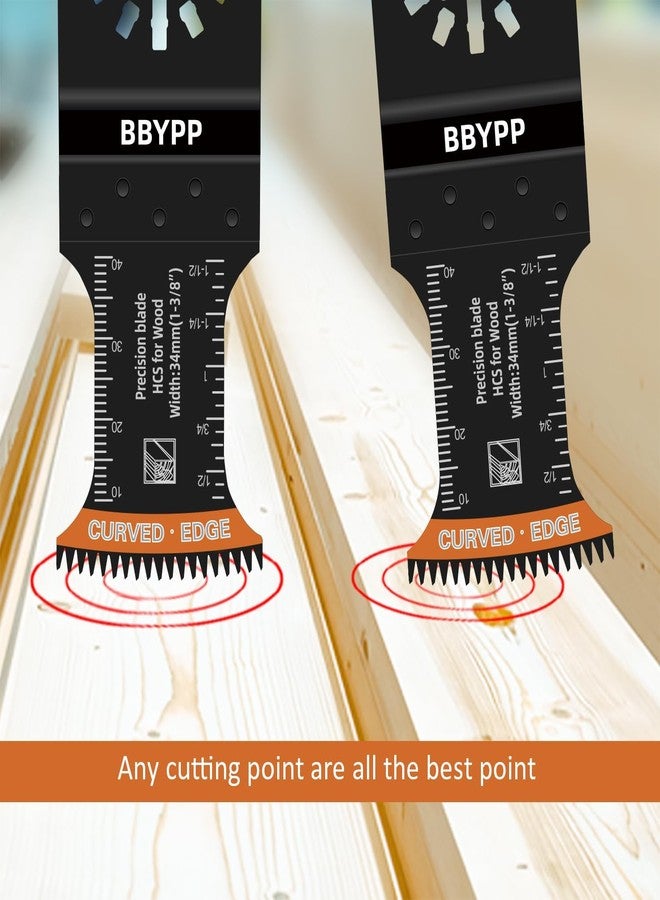 BBYPP 7pcs Curved Japanese Tooth Oscillating Saw Blades, Arc Edge Oscillating Multitool Blades Clean Cut for Wood, Plastic - Image 3