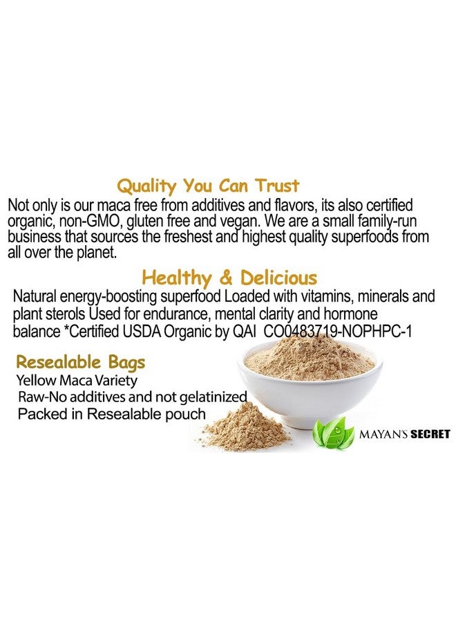 Mayan's Secret - Maca Root Powder Organic 16oz x 2 USDA Certified Parve Non-GMO Vegan Superfoods for Breakfast, Smoothies, Baking & Ice Cream (1 Pound (Pack of 2)) - Image 5