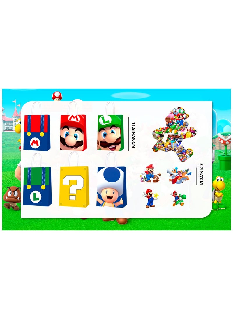 FRUITFUL PARTY Super Mario Bros Party Bags, 74pcs Super Mario Birthday Gift Bags Super Mario Goodie Bags Super Mario Candy Bags Stickers Super Mario Party Favors  - Image 3