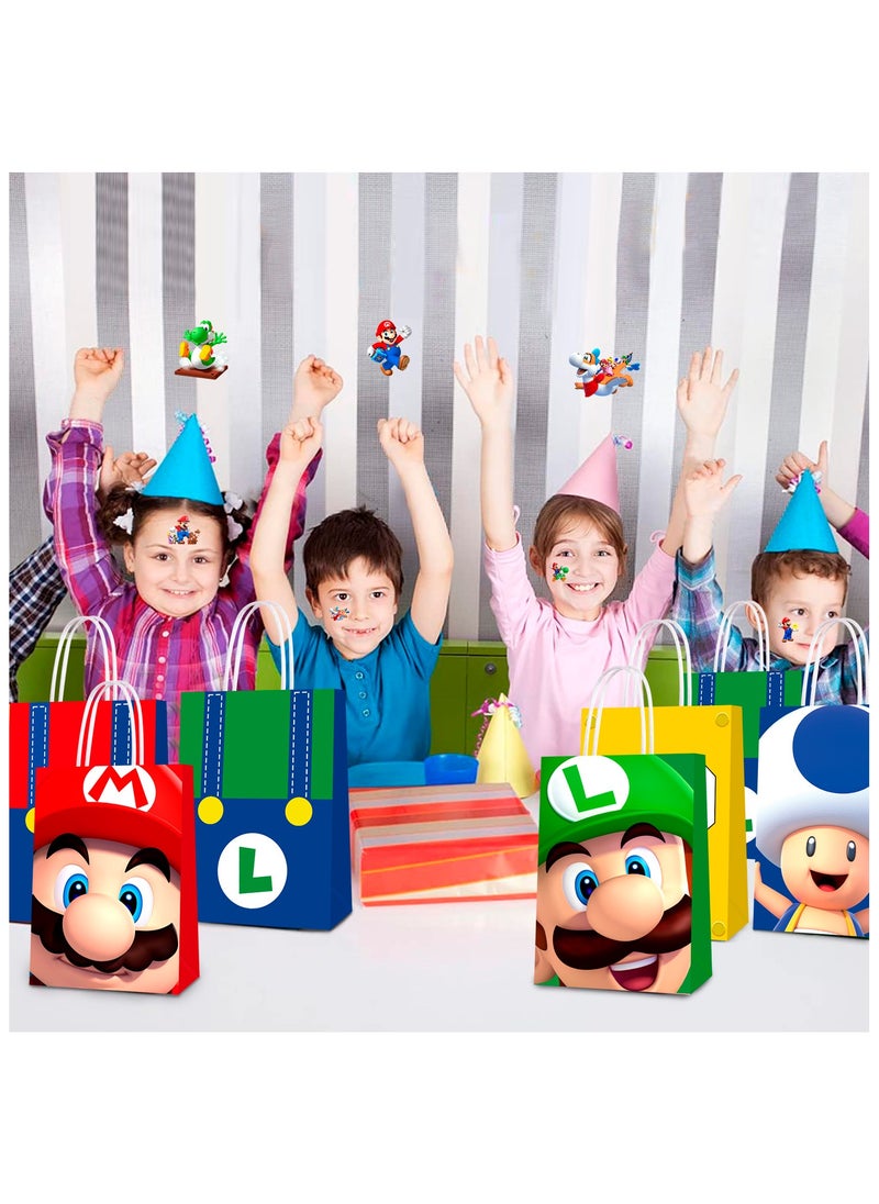 FRUITFUL PARTY Super Mario Bros Party Bags, 74pcs Super Mario Birthday Gift Bags Super Mario Goodie Bags Super Mario Candy Bags Stickers Super Mario Party Favors  - Image 5