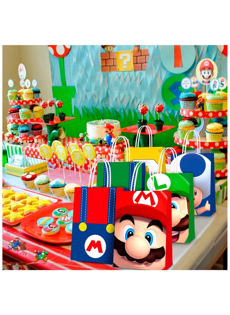 FRUITFUL PARTY Super Mario Bros Party Bags, 74pcs Super Mario Birthday Gift Bags Super Mario Goodie Bags Super Mario Candy Bags Stickers Super Mario Party Favors  - Image 4