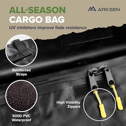 ARKSEN 84 x 39 Inch Universal 150LB Heavy Duty Roof Rack Cargo with 500D PVC Waterproof Cargo Bag, Top Luggage Holder Carrier Basket for SUV, Truck, & Car Steel Construction - Image 4