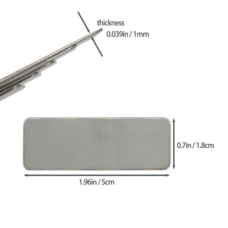 StayMax 304 Stainless Steel Engraving Blank Tags Rectangle Stamping Blanks Without Holes 1.96inch*0.7inch 25 Pack - Image 2