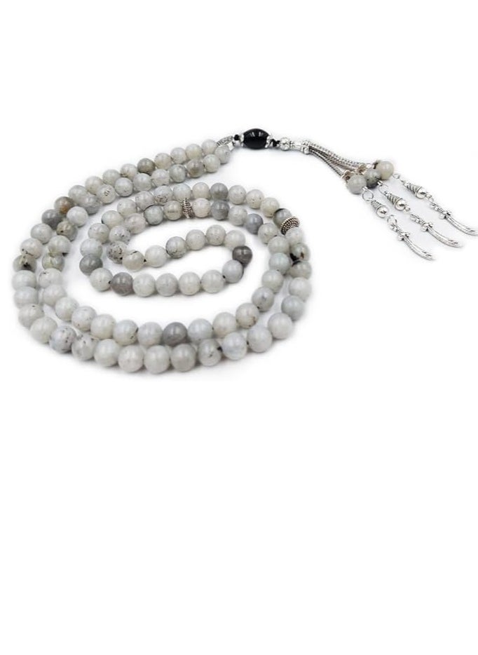 REBUY - REBUY Natural Rainbow Moonstone 99 Beads Tasbih - Image 1