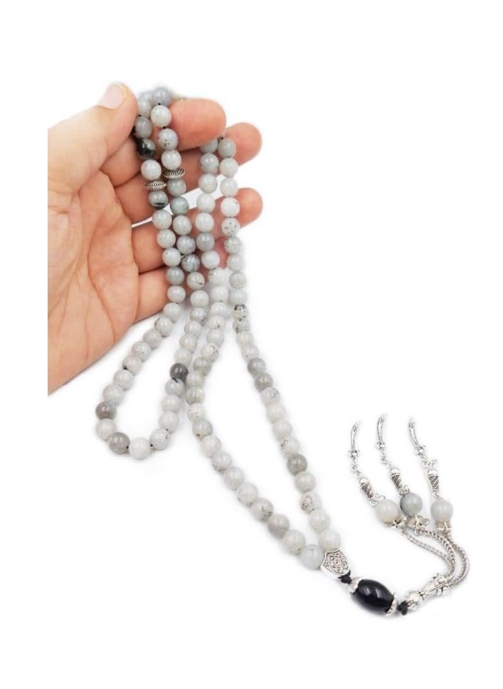REBUY - REBUY Natural Rainbow Moonstone 99 Beads Tasbih - Image 1