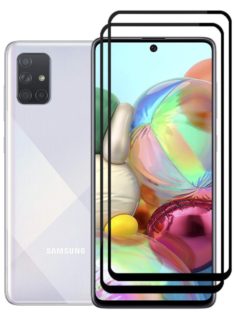RAYON 2 Pack Tempered Glass Screen Protector 5D Designed For Samsung Galaxy A71 Full Screen Coverage And Bubble Free - Image 1